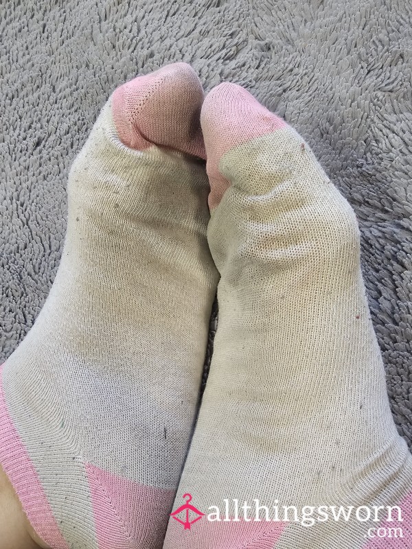 Long Worn White Pink Socks🧦🔥