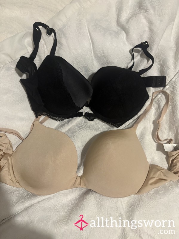 2 Worn Bras Size 34c