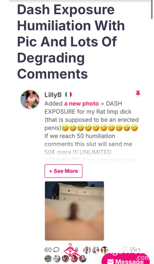 20 Minutes QUICK DASH EXPOSURE Humiliation With Pics And Mean Rude Comments