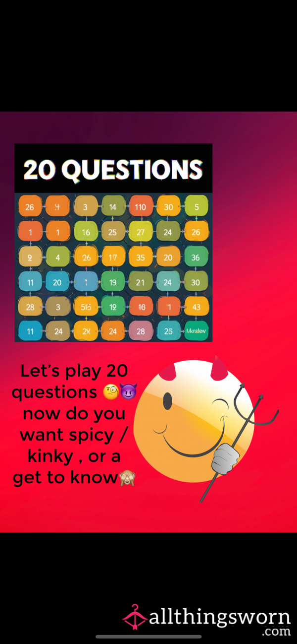 20 Questions Game 🎯Pay To Play Edition 💸💋❓