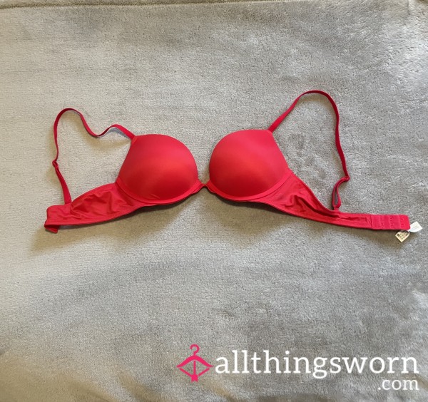 24 Hour Cherry Red Super Push Up Bra Size 34B