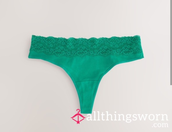 24 Hour Creamy Cotton Thong - Green ❤️