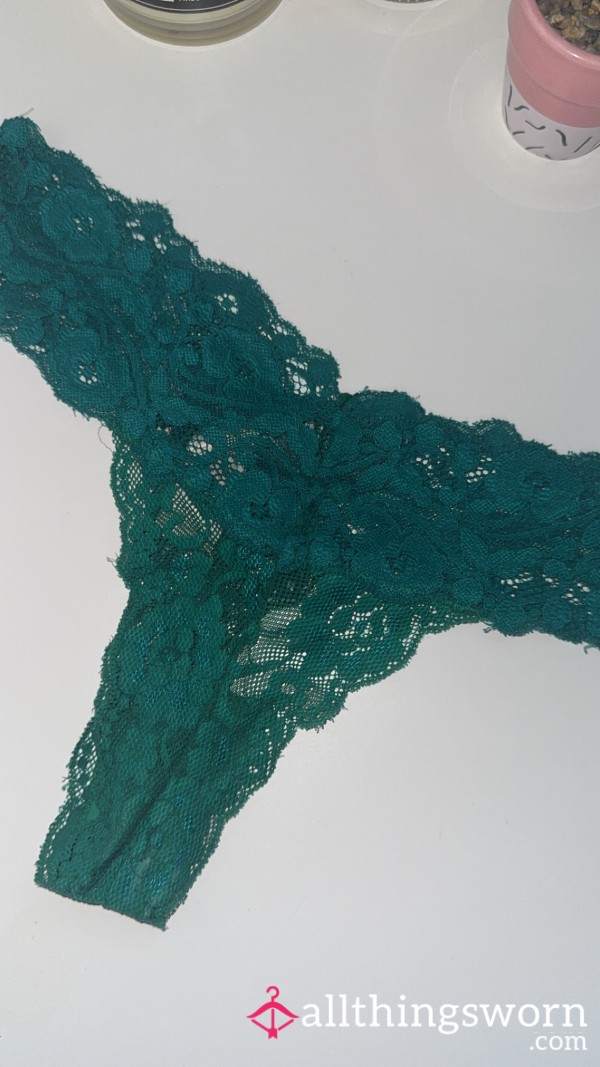 24 Hour Old Green Lace Thong