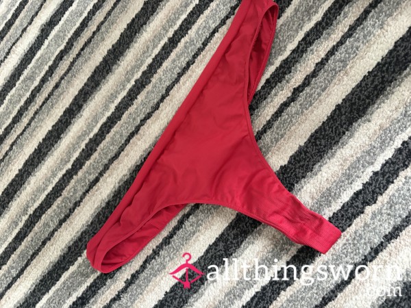 24 Hour Worn - Red Thong, Still Warm & Fully Scented