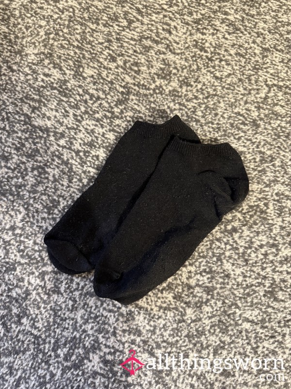 24 Hour Wear, Black Trainer Socks
