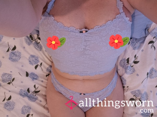 24 Hour Wear Blue Lace Lingerie Set