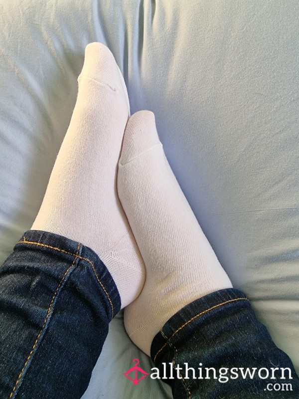 24 Hour Wear White Trainer Socks