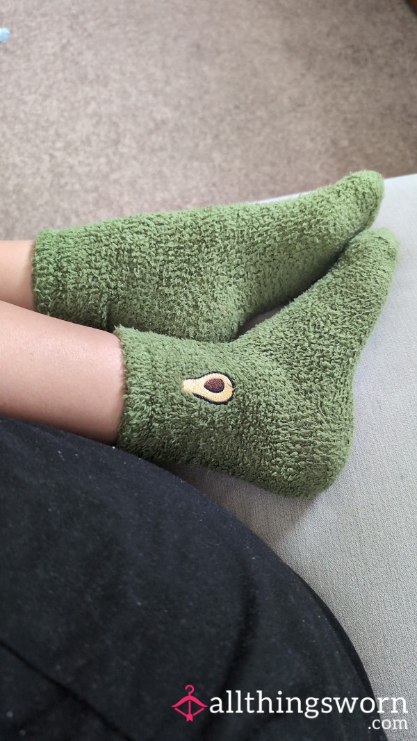 24 Hour Worn Avocado Fluffy Socks🥑🧦