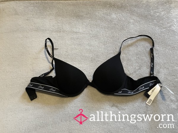 24 Hour Worn Black Push Up Bra Size 34B