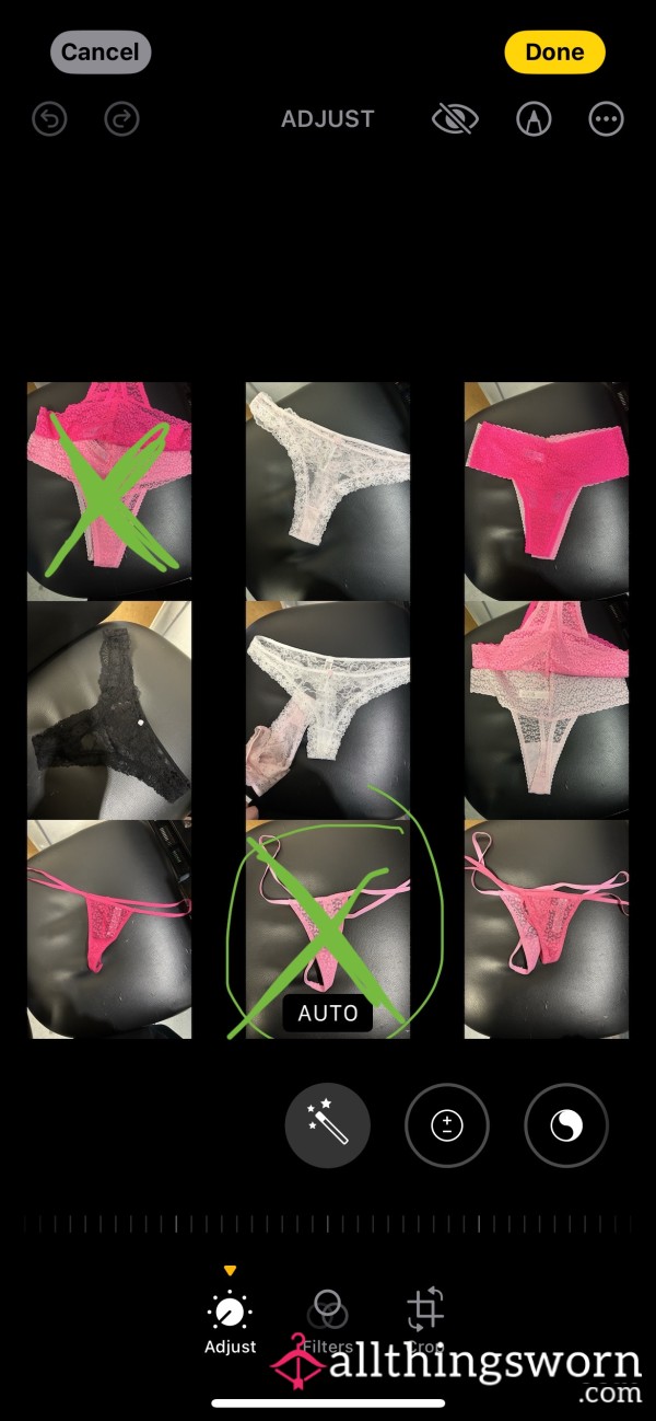 24 Hour Worn Thongs For Sale