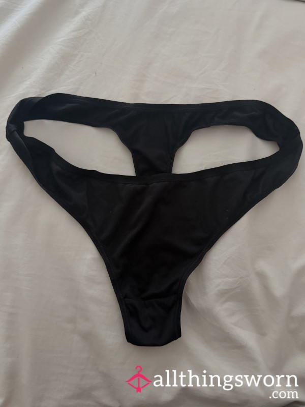 24 Hr Wear Black Thong