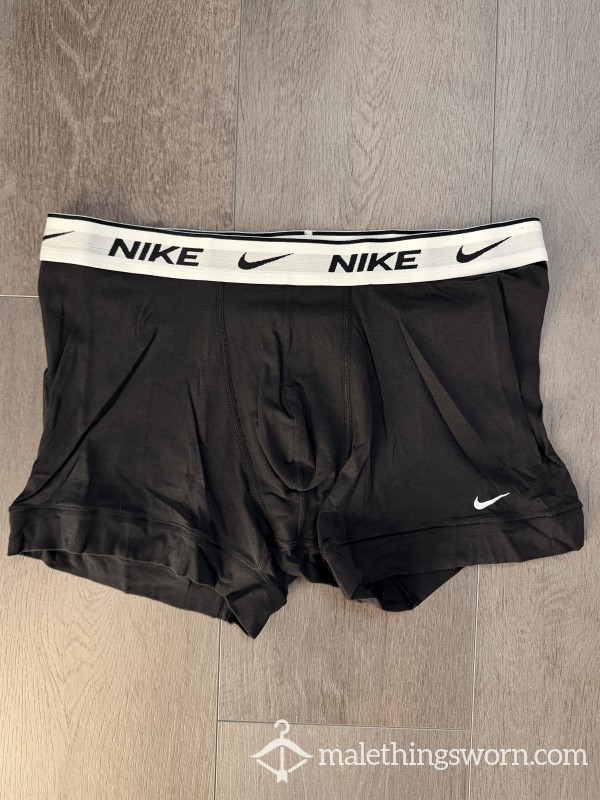 24h Worn Black Nike Boxers – Raw Gym Musk 🩲💦👅
