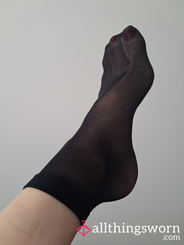 24h Worn Black Sheer Socks 🔥 French Girl