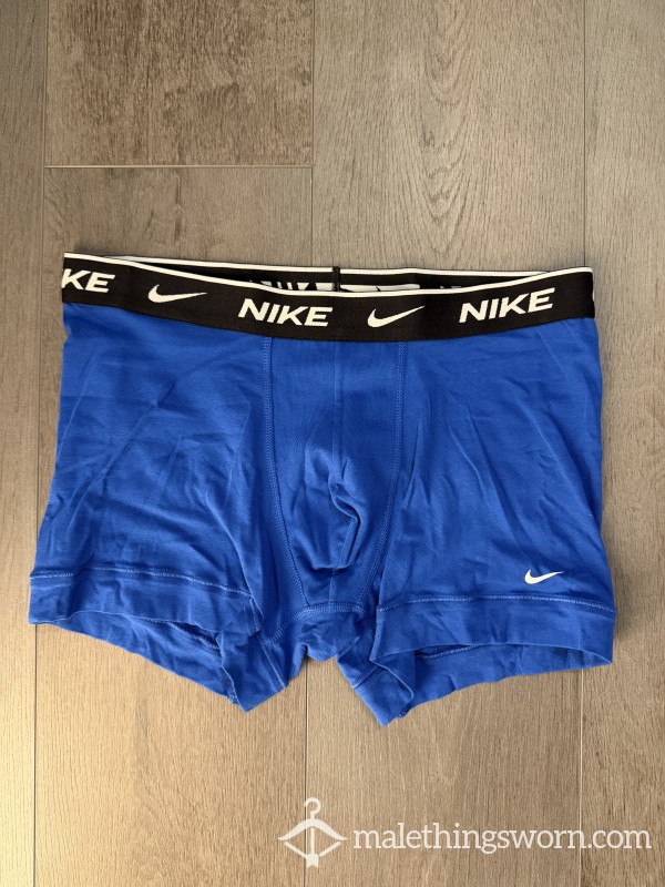 (24h) Worn Blue Nike Boxers – Raw Gym Musk 🩲💦👅