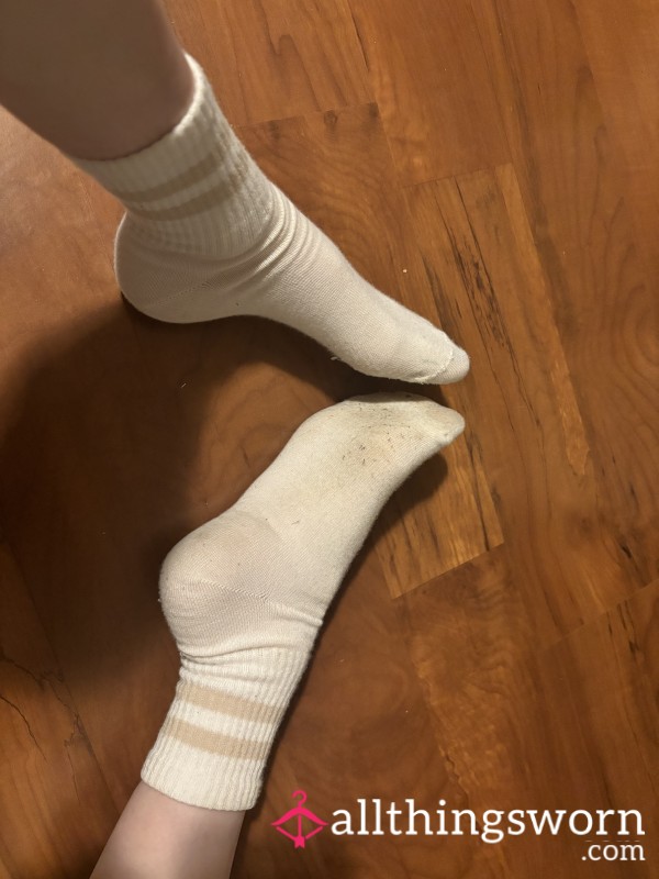 24HR Ready To Ship White Crew Socks