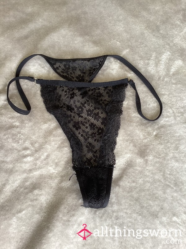 24hr Worn Black String Thong 🖤 Freshly Worn & Ready To Go