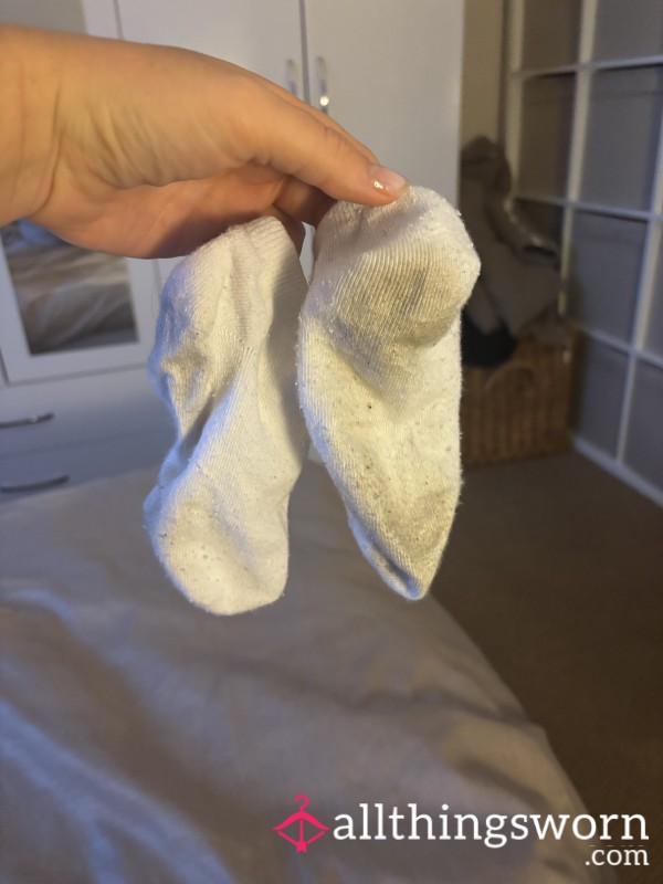 24hr Worn White Trainer Socks 🧦