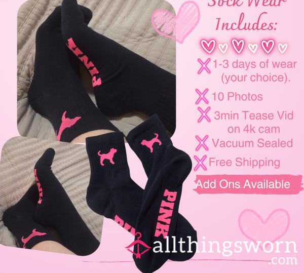 $25 VS Black Cotton Socks