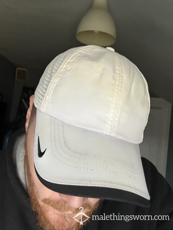 White Well Worn Nike Hat