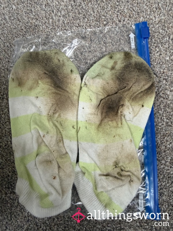 25'000 Steps Green Stripe Trainer Socks