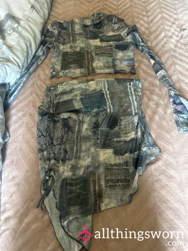 2piece Skirt And Matching Top Mesh Very S**y