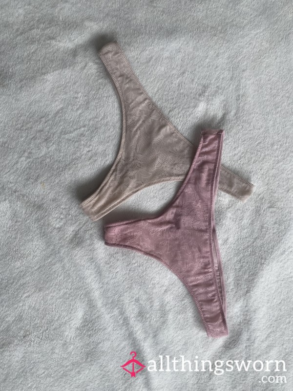 2pk Pink Lace Thongs 🩷