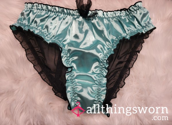 2XL Silky Blue Panties With Mesh Bottom - 2 Saves