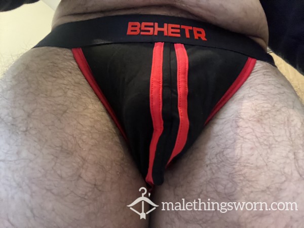 3 Day Black Red Jockstrap Heavy Funk