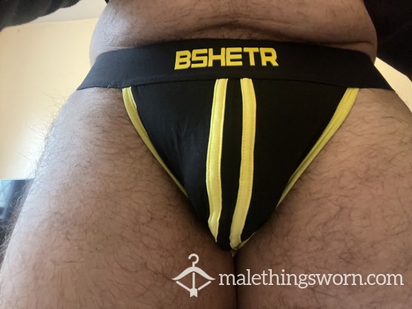 3 Day Black Yellow Jockstrap Heavy Wear