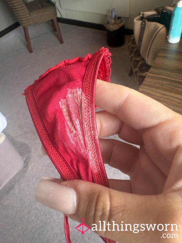 3 Day Festival Extreme Worn Red G String Thong