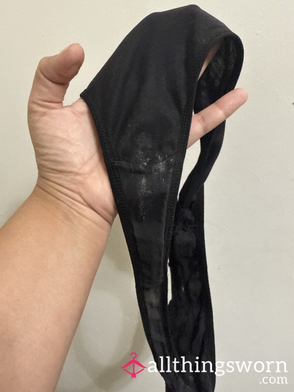 3 Day Wear Black Thong