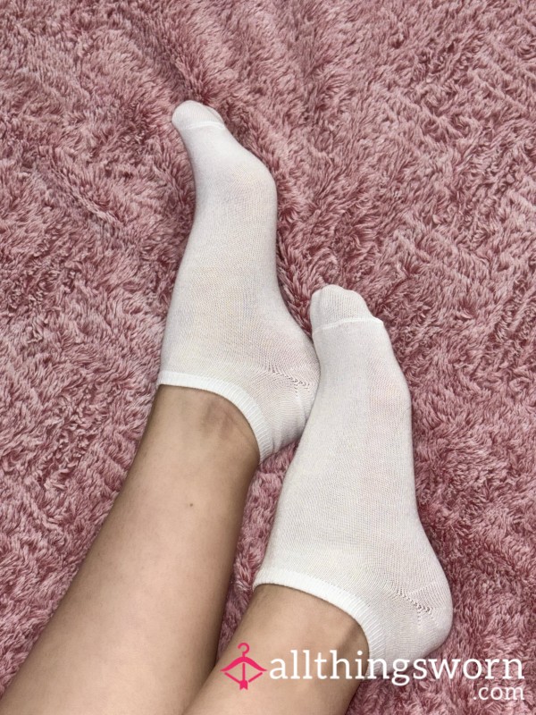 3 Day Wear— White Ankle Socks (Made To Order)