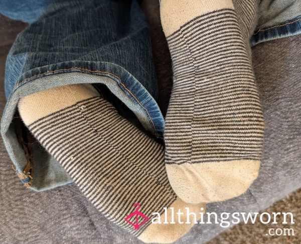 3-Day Work-Worn Striped Crew Socks