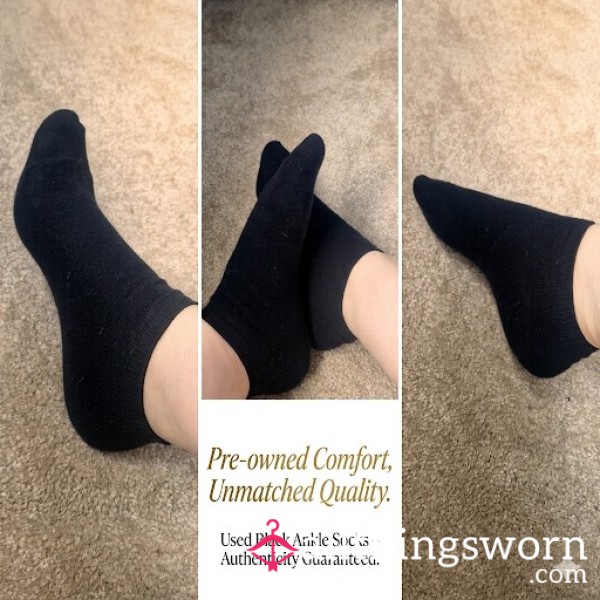 3 Day Worn Black Ankle Socks