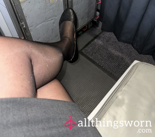 3 Day Worn Black Sheer Pantyhose🖤👃🏼🦶🏼👠