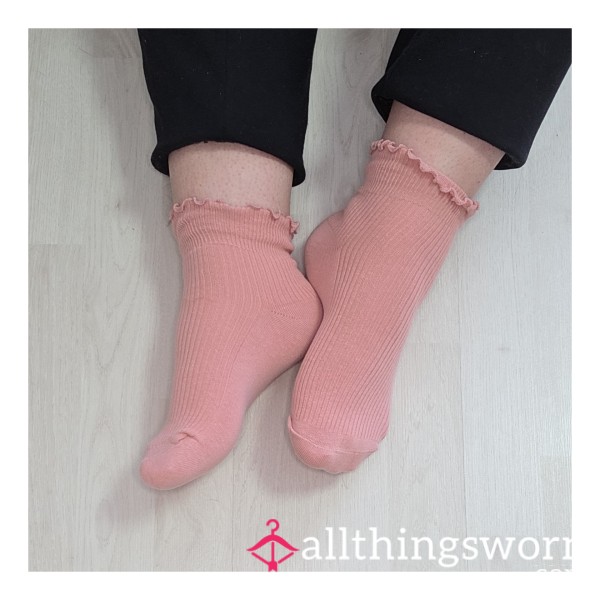 💋 3-Day Worn Pink Sweet Socks - 🎥🍭 Special Extras Available!