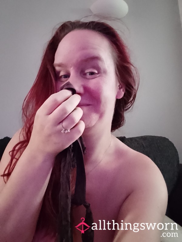3 Day Worn Brown Cotton And Lace Thong Smelling Divine