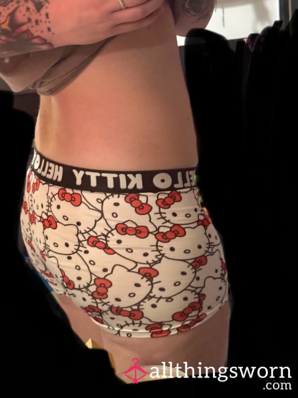 3 Day Worn Cute Hello Kitty Boy Pu**y Boxers😍