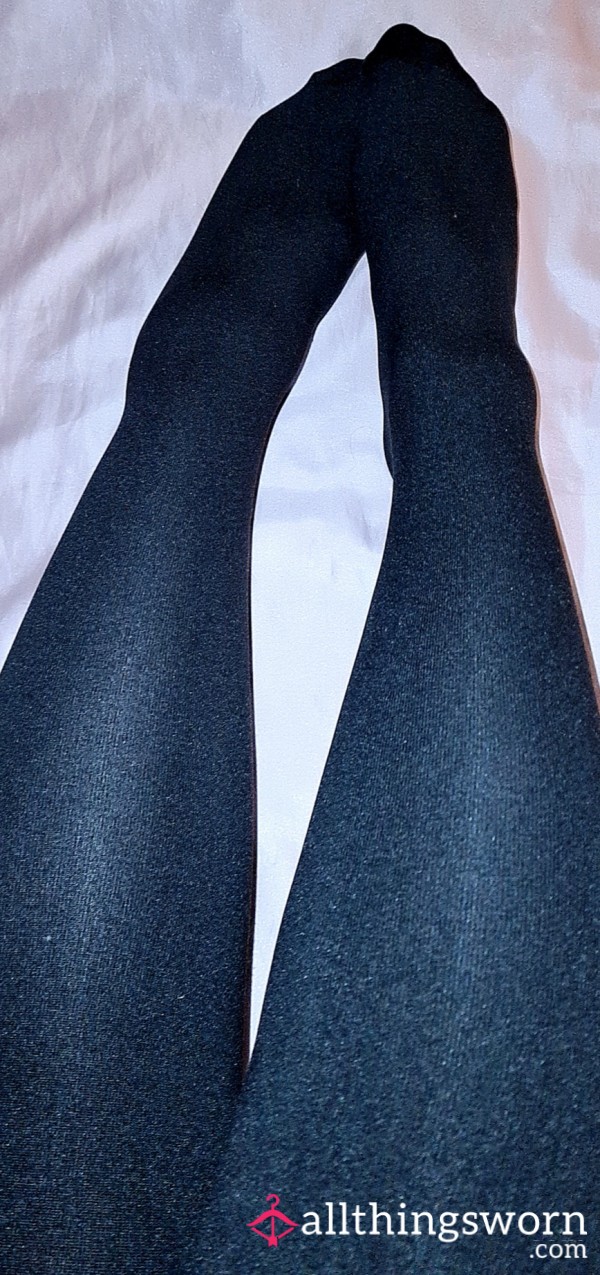 4 Day Worn Glossy Black Tights