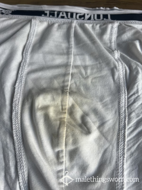 3 Day Worn, Pi*s Stained And C*m Covered White Lonsdale Boxers
