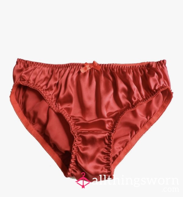 3 Day Worn Red Silk Linen Panties Heavy Pu**y Funk