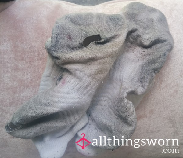 3 Day Worn White Cotton Socks