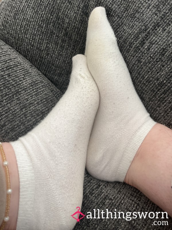 3 Day Worn White Ankle Socks