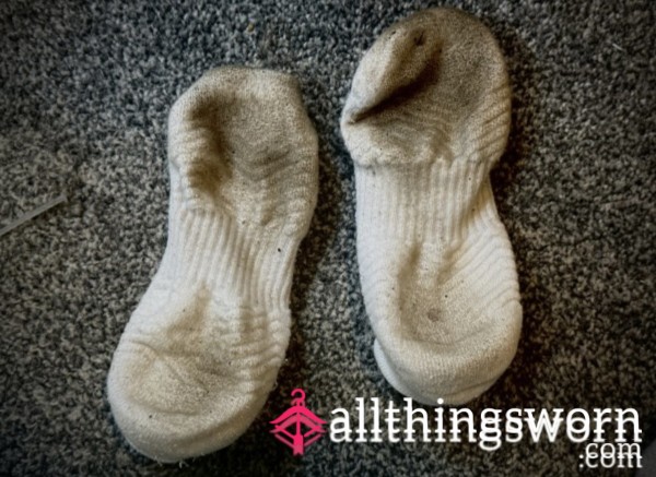 3 Days Worn. Filthy White Trainer Socks