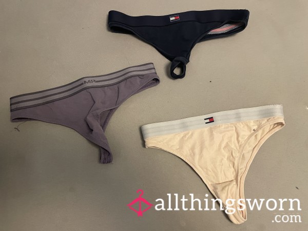 3 Getragene Gym-Höschen Im Set 🏋️ 3 Worn Gym Panties Bundle 🏋️ Tommy Hilfiger, MyProtein Cotton Thongs – Pictures Included
