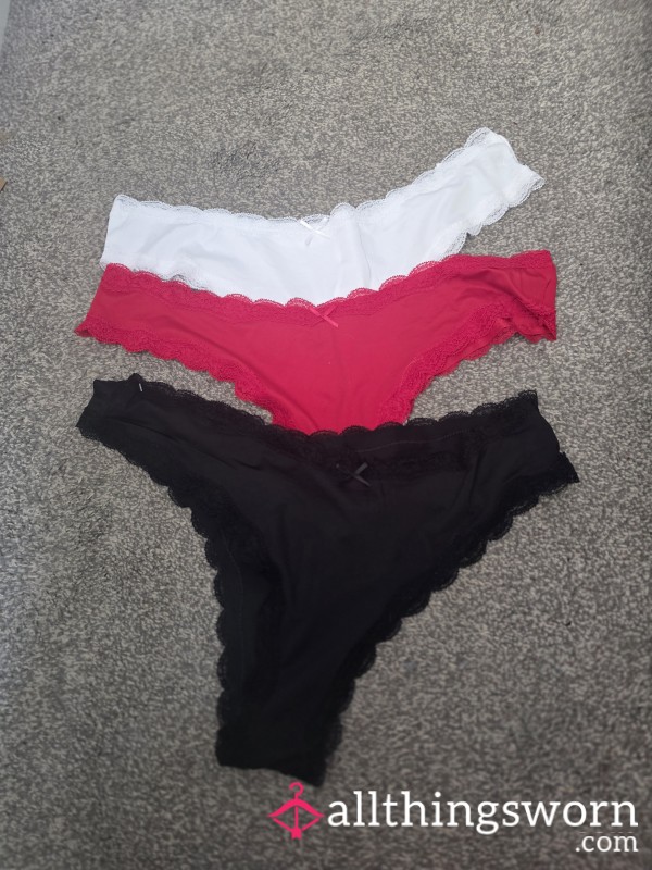 3 New Panties Ready To Be Worn And Abused