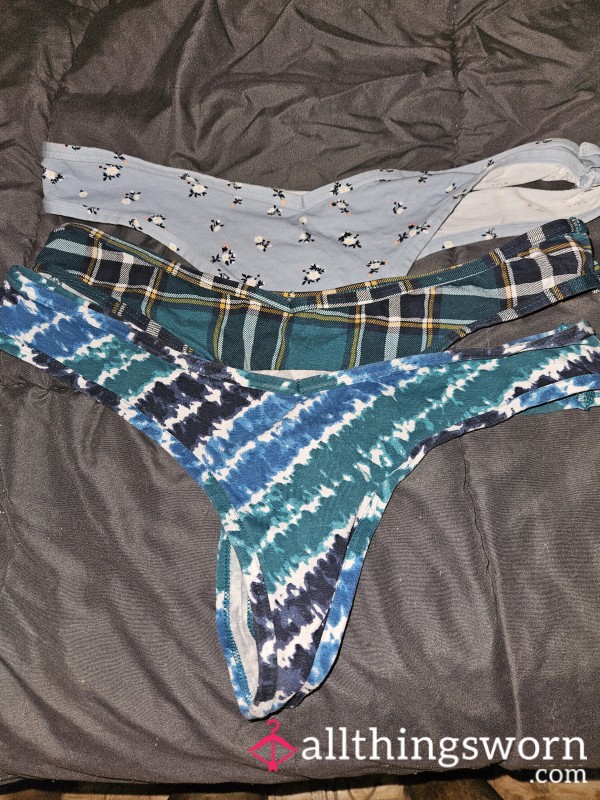 3-Pair Panty Bundle – Thong – Worn Just For You