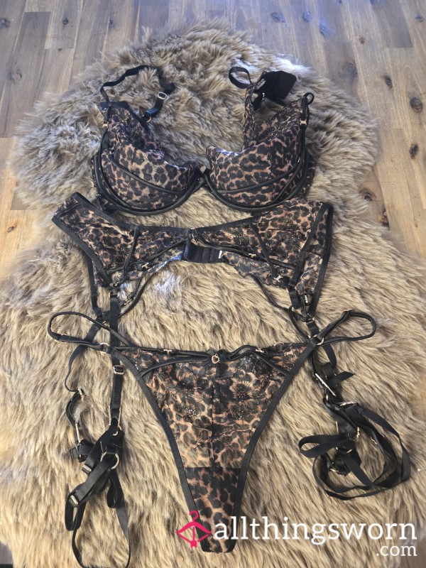 3-piece Leopard Lingerie Set🐯