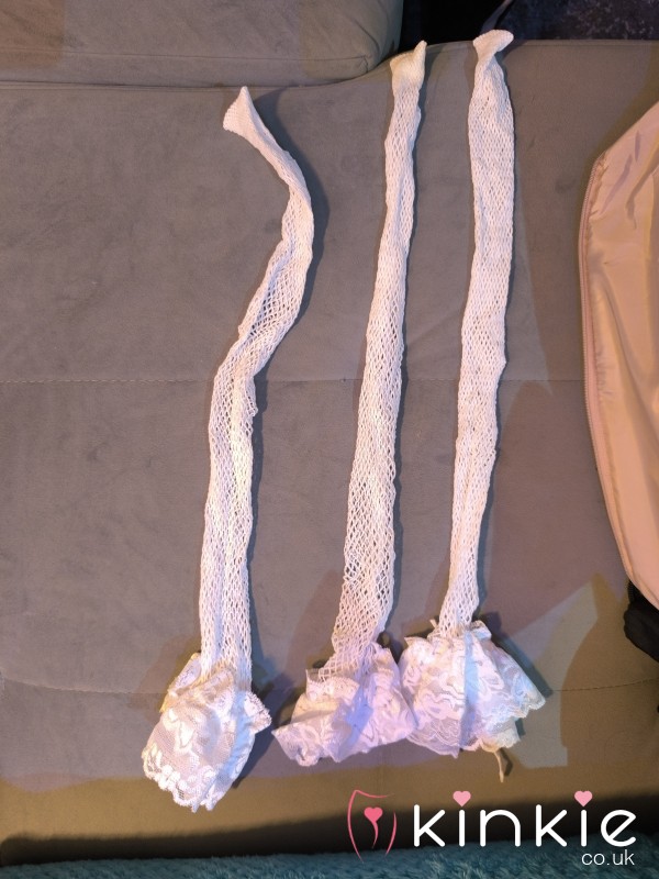 3 Used Holey Stockings