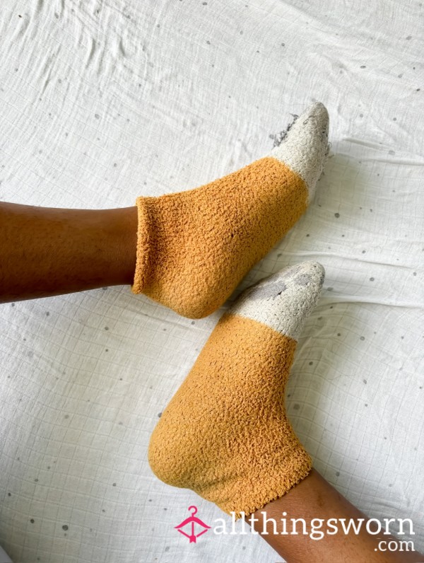 3-Year-Old Yellow Fluffy Socks